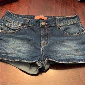 jean shorts .